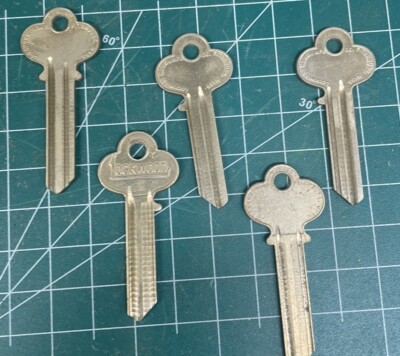 5 Lockwood Y Key Blanks NYC  Locksmith Original USA Brass 7 Pin Long Sectional