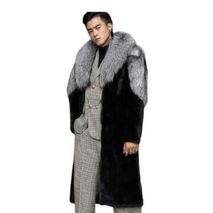 Para Hombre Parka abrigos de piel sintética de visón abrigo Furry suelta  con solapa Grueso Cálido Informal L | eBay