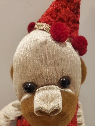 Rare Vintage MARK ROBERTS Collection 31" Jester Plush Costume Monkey Holiday - Bild 7 von 12