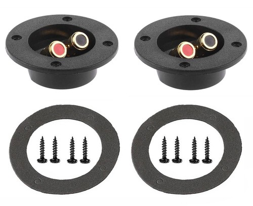 BLUECELL 1 Paar 3 Zoll Doppelbindung Runde Goldplatte Druck Federzug Buchsen - Bild 1 von 4