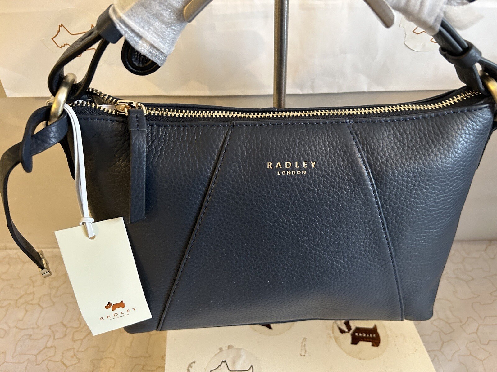 Radley Wood Street Medium Cross Body Shoulder Bag Ink Navy Dark Blue