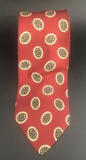 Vintage Y2K Neck Tie Brooks Brothers Necktie Deep Red Amoeba Pattern Silk