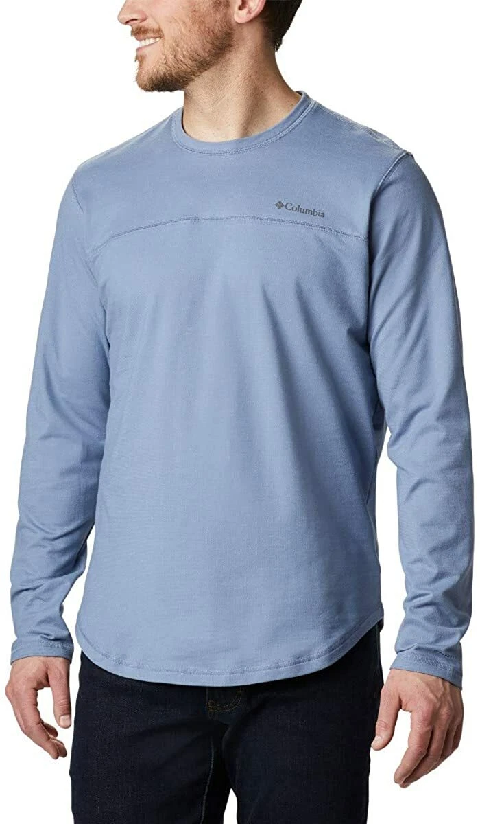 Columbia Men's Blue Rugged Ridge Logo Long Sleeve Crew Bluestone Heather Size S
