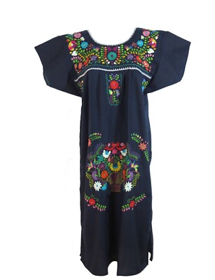 Mexican Dress Puebla for Women Hand Embroidered 3XL and 4XL Plus Sizes |  eBay