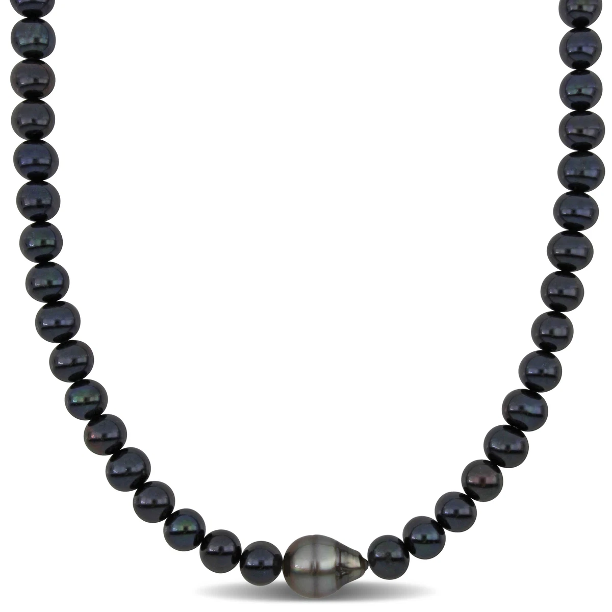Men's tahitian black pearl necklace clearance