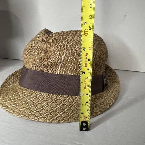 Kenny K. Upton Straw Fedora Porkpie Hat Size L Cruise Summer Vacation Wear - Picture 6 of 7