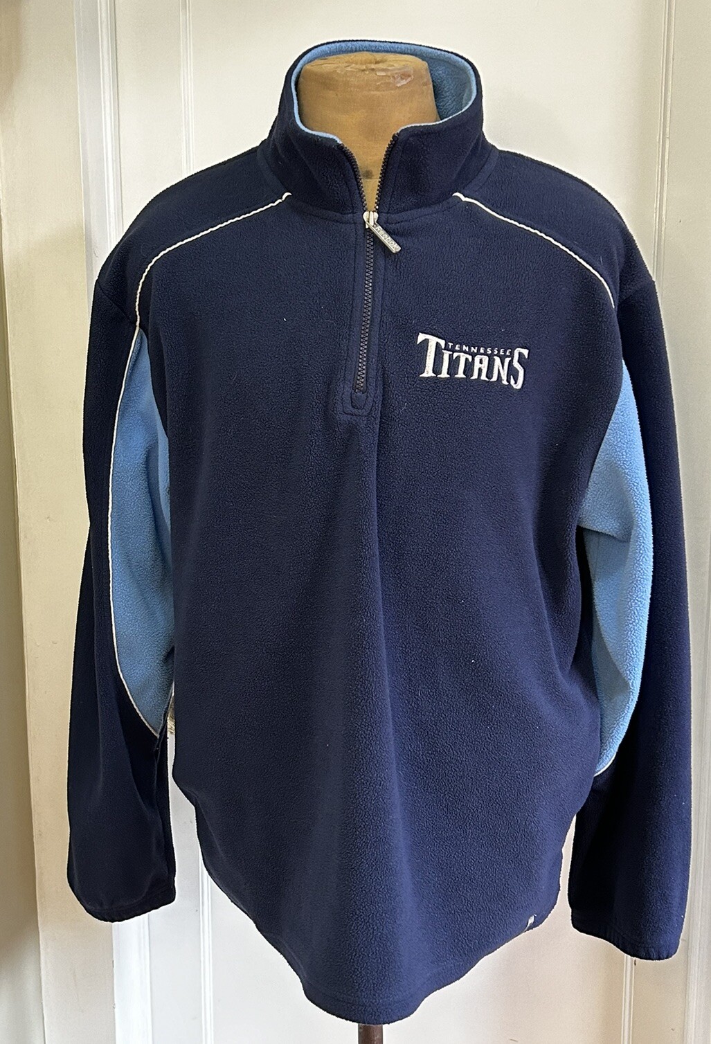 Tennessee Titans NFL Team Apparel Reebok Men's  Long Sleeve Quarter Zip Pullover