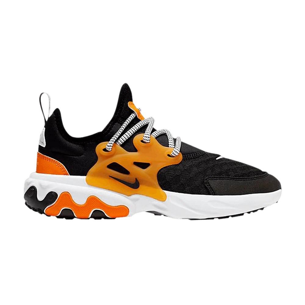 Nike React Presto GS Black Orange Halloween CK2403 001 Women s Running Trainers
