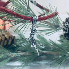 Silver 925 Witch pendant - Witch On Broomstick - Flying Witch - Wiccan jewelry