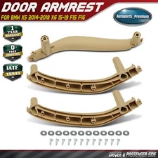 3x Left & Right Beige Interior Door Pull Handle Trim Set for BMW X5 X6 F15 F16
