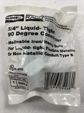🔥 Raco Incorporated 3423-8 • 90 Degree Liquid-Tight Conduct Connector • 3/4”