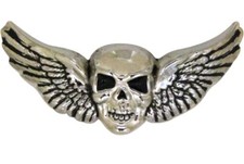 5 Skull Wings Cycle Conchos 2" 5.1 cm x 1" 2.5 cm Tandy Leather 71502-04