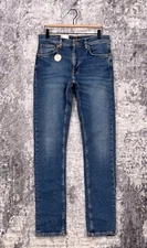 New Nudie Jeans 30 x 34 Mens Lean Dean Slim Fit In Blue Ritual Wash Denim