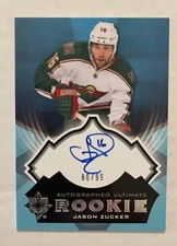 2012/13 Jason Zucker Ultimate Rookie Autograph Auto 80/99 Buffalo Sabres