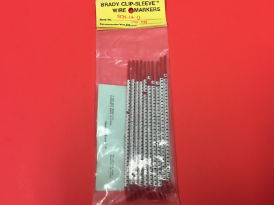 Brady - SCN-10-9 - Clip-Sleeve Wire Markers - Pack of (10) - UNOPENED 
