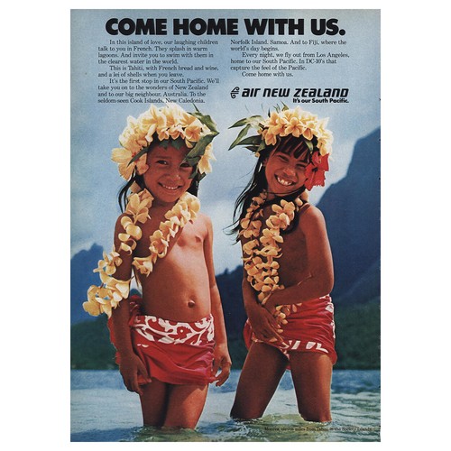 1974 Air New Zealand: Come Home With Us Vintage Print Ad