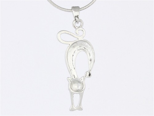 Clear Rhinestone Crystal Lazy Cat Kitty Stretching Pendant Necklace P889 - Picture 3 of 3