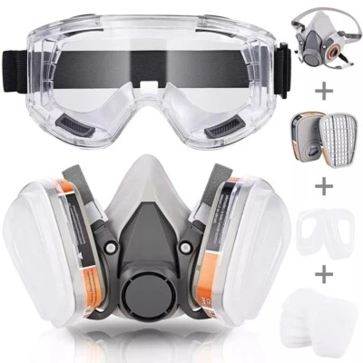 MARKENLOS Atemschutz Halbmaske Gasmaske 6200 Staubmaske Lackiermaske Mit Wechselfiltern *