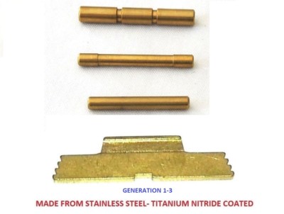 CDS Extended Slide Lock Lever and Pin Kit For GLOCK GEN 1 2 3 GOLD TiN ...