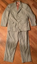 J.Crew Men s 40R Tan Plaid Cotton Suit 2-Piece Blazer Pants 32 Waist