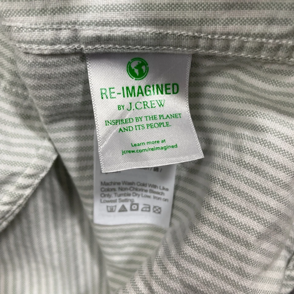 Crew Cuts 6-7 100% Algodón Manga Larga Reimaginado Gris Blanco Rayas Foto 4 de 4