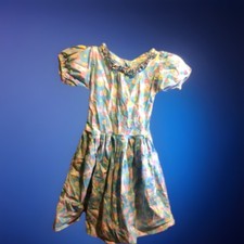 Cute Vintage Hand-Sewn Child's Button Design Dress No Tags-Estimated Size: 4T/5T