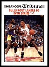 Bulls Rout Lakers To Even Series 1-1 1991-92 Hoops #539 NBA READ FREE SHIPPING
