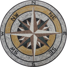 Mosaic Marble Decoration Compass Art Medallion Home Pool Design Floor