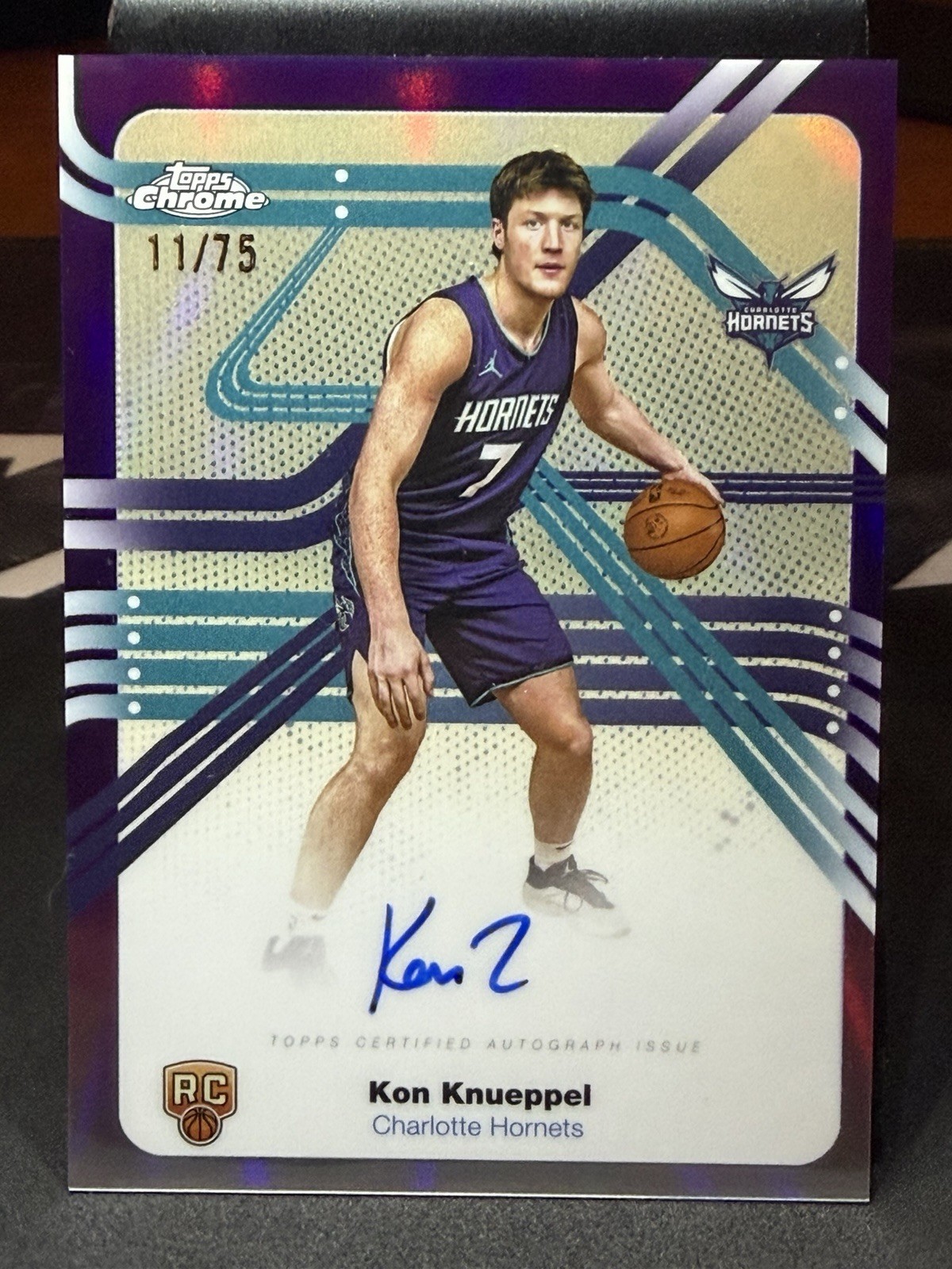 2025/26 Topps Chrome Kon Knueppel Next Stop Auto True Purple 11/75