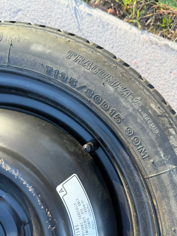 2010 HONDA INSIGHT HYBRID SPARE TIRE T135 80 D15 OEM  - Image 2 of 4