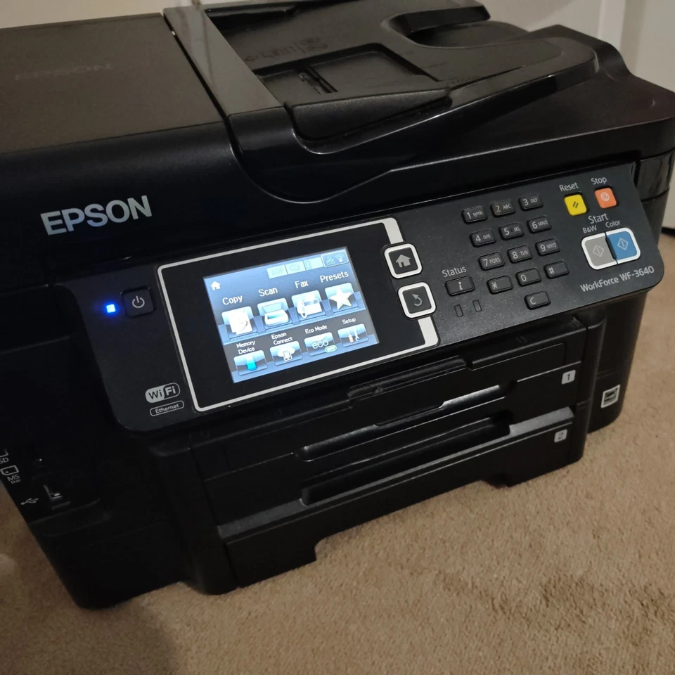 Faulty Epson WorkForce WF-3640DWF Colour All-In-One Printer - Black - Image 2 of 4