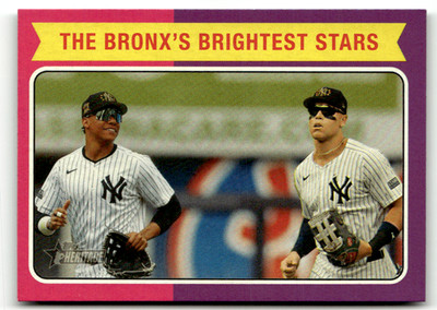 2024 Topps Heritage MLB No. CC-2 Aaron Judge Juan Soto Bronx's Brightest Stars