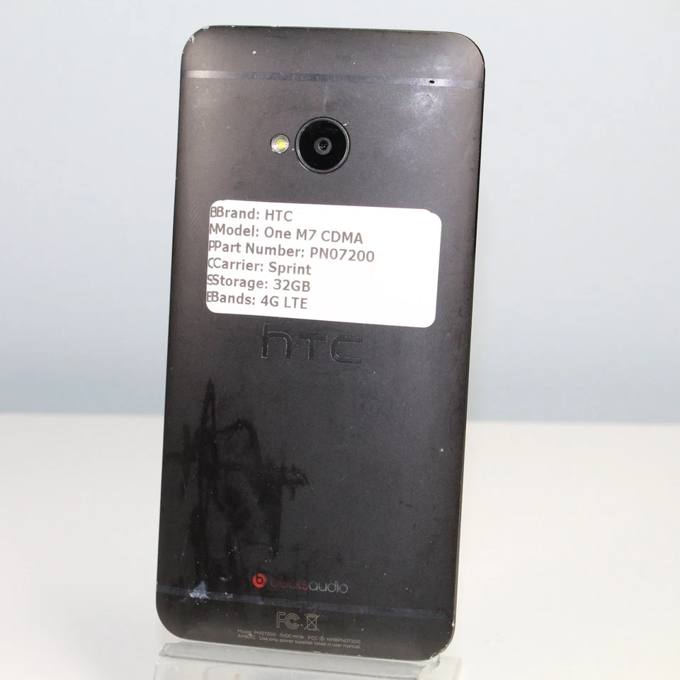 Teléfono WiFi HTC One M7 Sprint 4G LTE negro 32 GB ideal para navegar por la web Foto 2 de 3