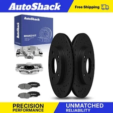 Front Drilled Slotted Brake Rotors Ceramic Pads Calipers for Honda Civic