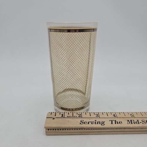 Set 6 bicchieri vintage Georges Briard Highball | modello griglia reticolare - Foto 19 di 19