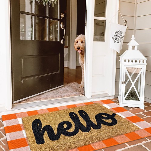 Buffalo Plaid Rug 2.3'x3.6' Orange Outdoor Rugs for Halloween/Thanksgiving Wa... - Picture 2 of 7