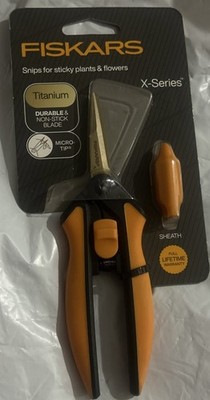 NEW Titanium FISKARS X-Series Micro-Tip Easy ActionSheath Durable NonStick SNIPS