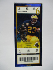 2007 University of Michigan vs Purdue Football Ticket Stub