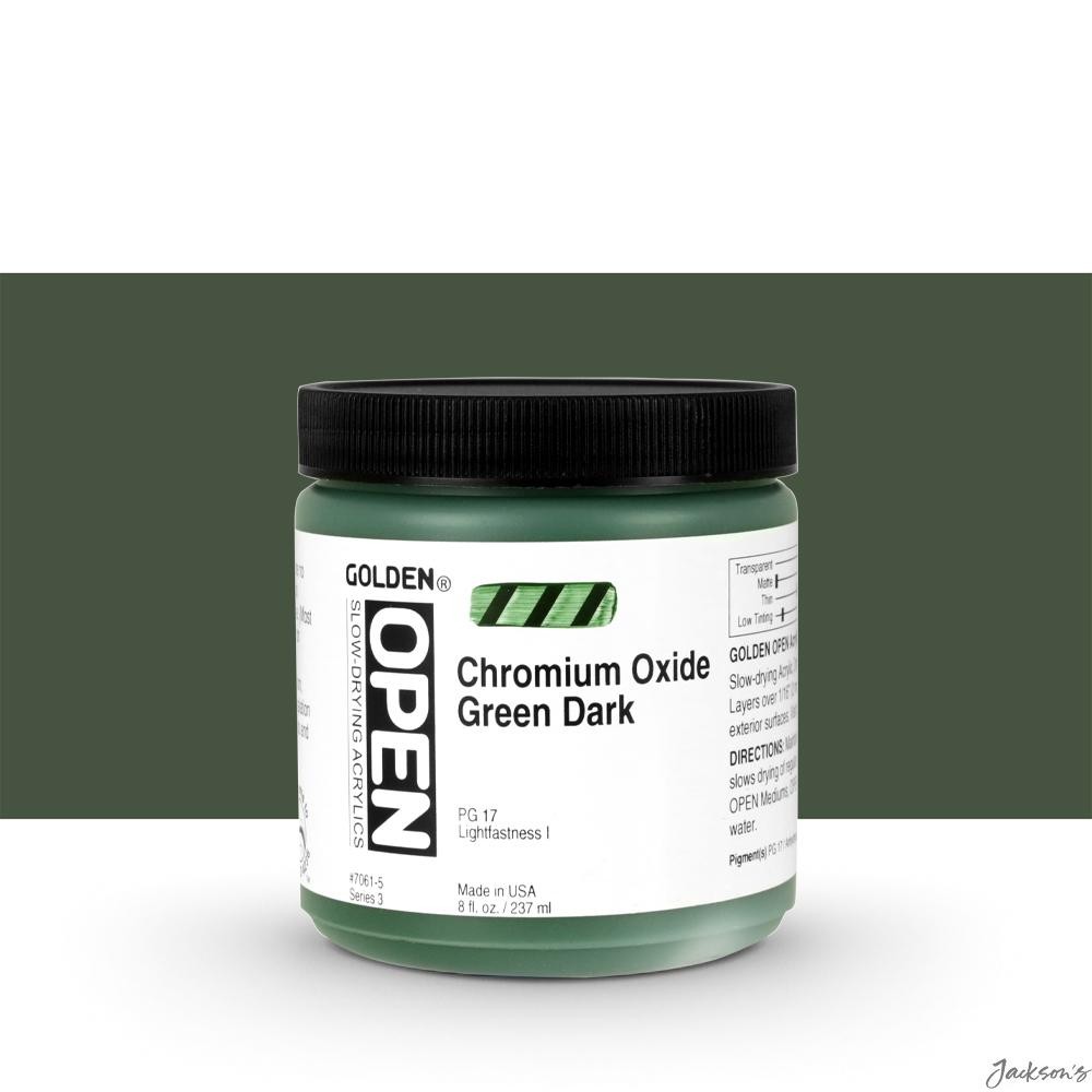 Golden Open Slow Drying Acrylic Paint 237ml Chromium Oxide Green Dark