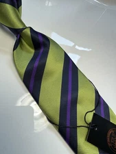 NWT VERSE 9 MULTI COLOR STRIPED STYLE PRINT SILK DESIGNS NECK TIE & HANKY