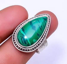 Malachite 925 Sterling Silver Handmade Ring S.9 R 9268 116 47, Christmas Gift