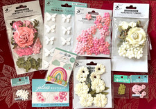 340 - BEAUTIFUL RARE Pretty In Pink Floral Lot Jolee's-Little Birdie Doodlebug