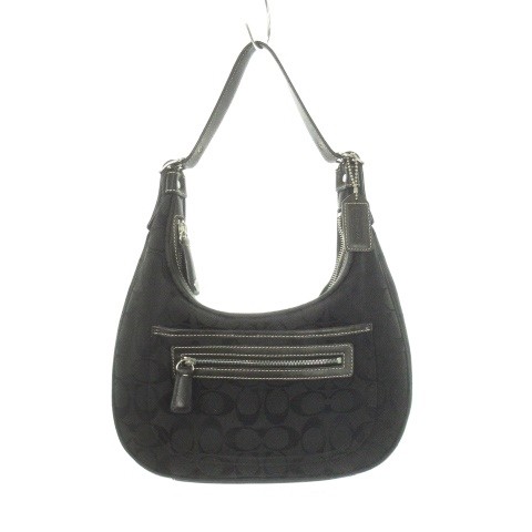 Coach Signature Black Canvas & Leather One Shoulder Handbag 6045 AH14 GY18