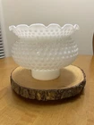 VTG Milk Glass Hobnail Ruffled Lamp Shade 5” H 6” W