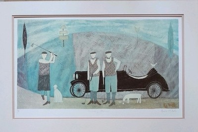 PAULA MCARDLE (GEB.1971) ''SONNTAGNACHMITTAG'' ORIGINAL SERIGRAPHIE, KÜNSTLERPROOF