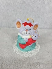 Jasco Caring Critter Chimer Mother Baby Mouse Christmas Tree Bell Ornament 2.5"