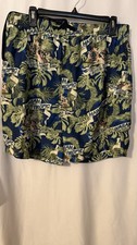 Vintage Hawaiian Tropic Men  s Swim Trunks Size Xl GUC Green Palm Leaf Print