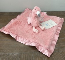 Cloud Island Pink Flamingo Baby Lovey Security Blanket Satin Back 14" square