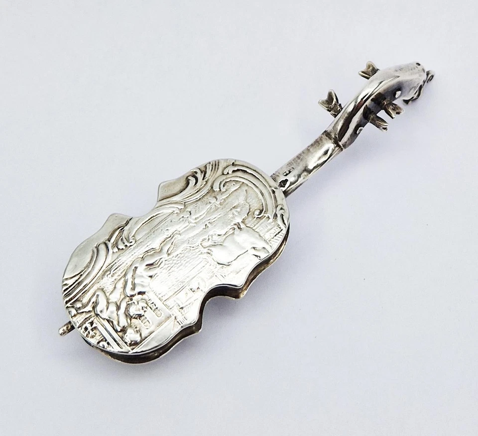 ГОЛЛАНДСКАЯ ИГРУШЕЧНАЯ СКРИПКА 19 ВЕКА ИЗ ЧИСТОГО СЕРЕБРА МОДЕЛЬ c1890 - Изображение 4 из 4