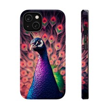 iPhone Cyan And Magenta Peacock Display 19 Slim Everyday Designer Case · iPhone
